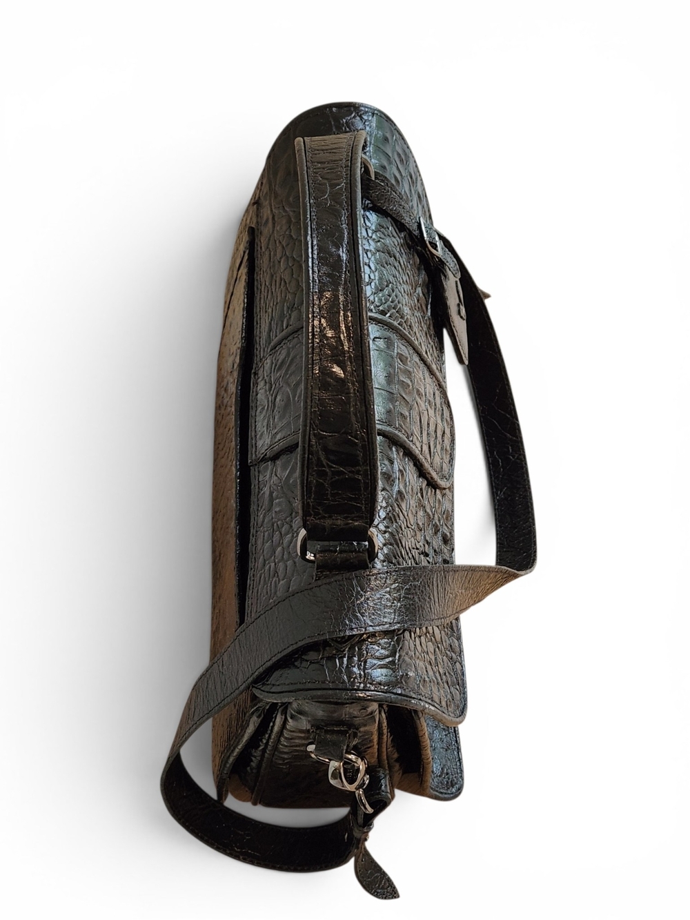 RARE SAAVA Black Crocodile Leather Handmade Custom Order Bag - Picture 5 of 15